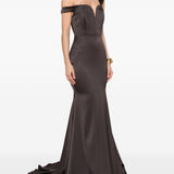 Abito con scollo a cuore in  marrone Alex Perry - donna 