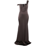 Abito con scollo a cuore in  marrone Alex Perry - donna 