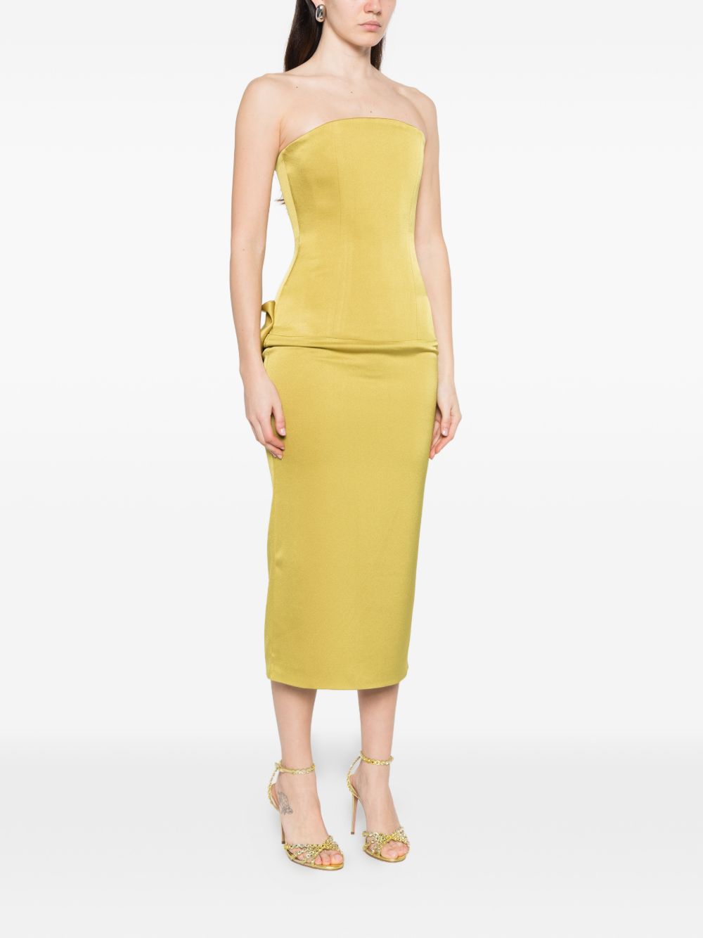 Abito midi avvitato in giallo Alex Perry - donna 