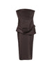 Abito drappeggiato senza spalline in marrone Alex perry - donna