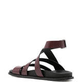 Sandali Tide in pelle bordeaux 