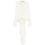 Blusa drappeggiata con design asmmetrico in avorio Amen - donna 