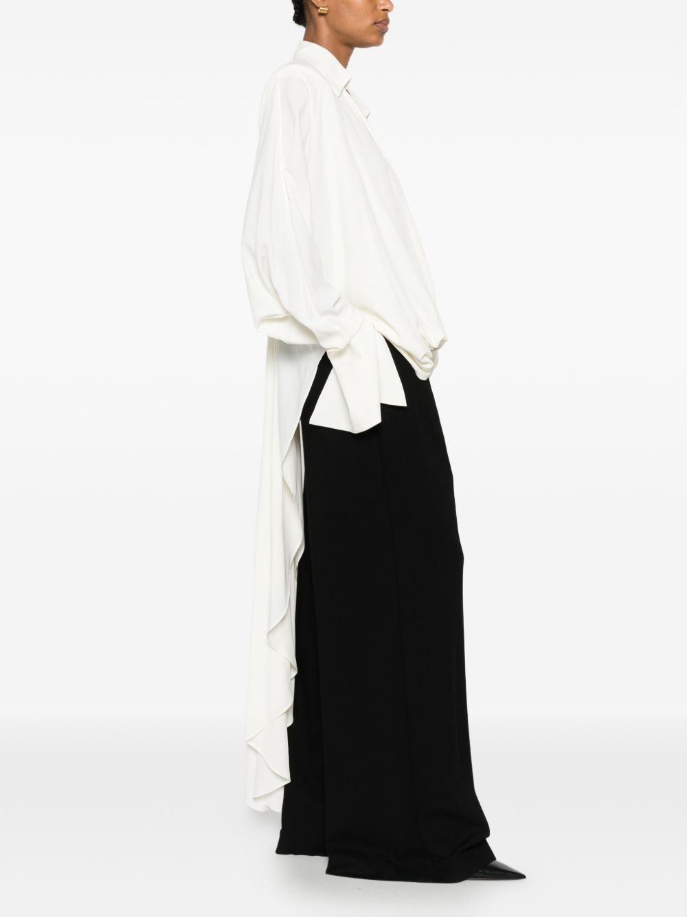 Blusa drappeggiata con design asmmetrico in avorio Amen - donna 