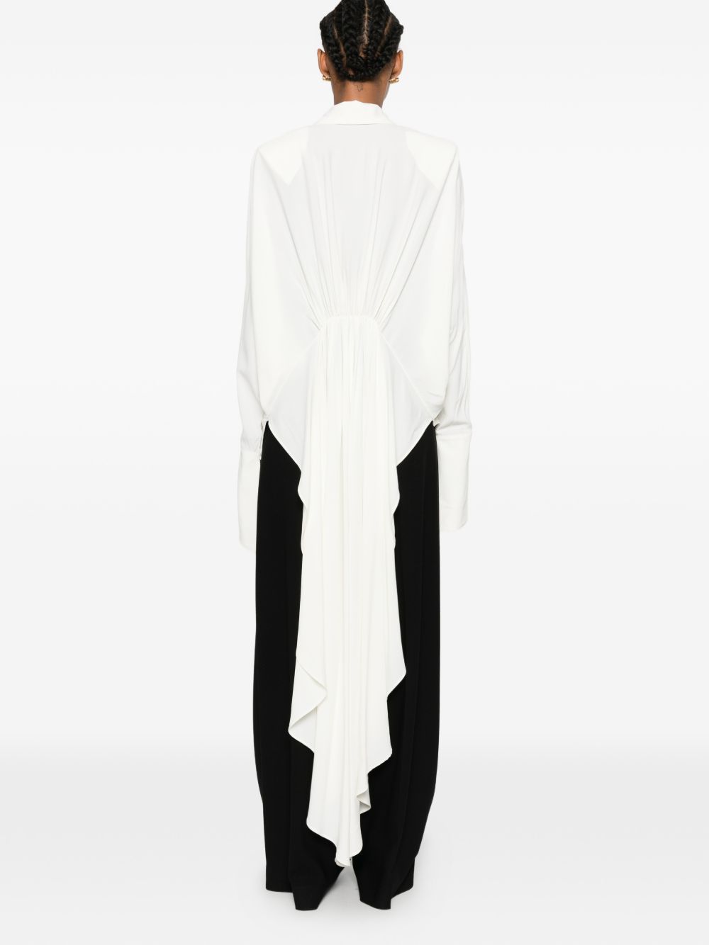 Blusa drappeggiata con design asmmetrico in avorio Amen - donna 
