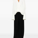 Blusa drappeggiata con design asmmetrico in avorio Amen - donna 