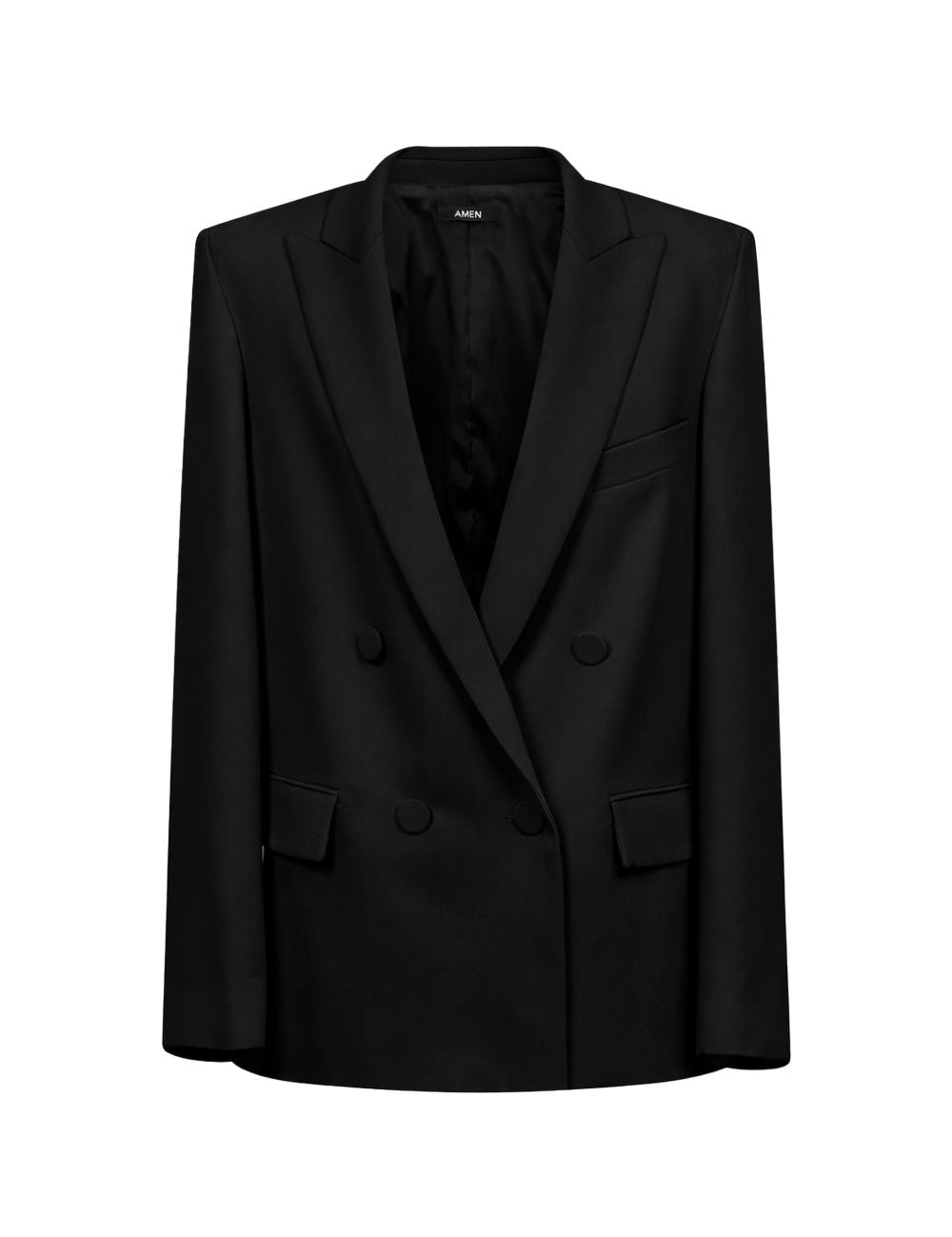 Blazer doppiopetto in crepe in nero Amen - donna 