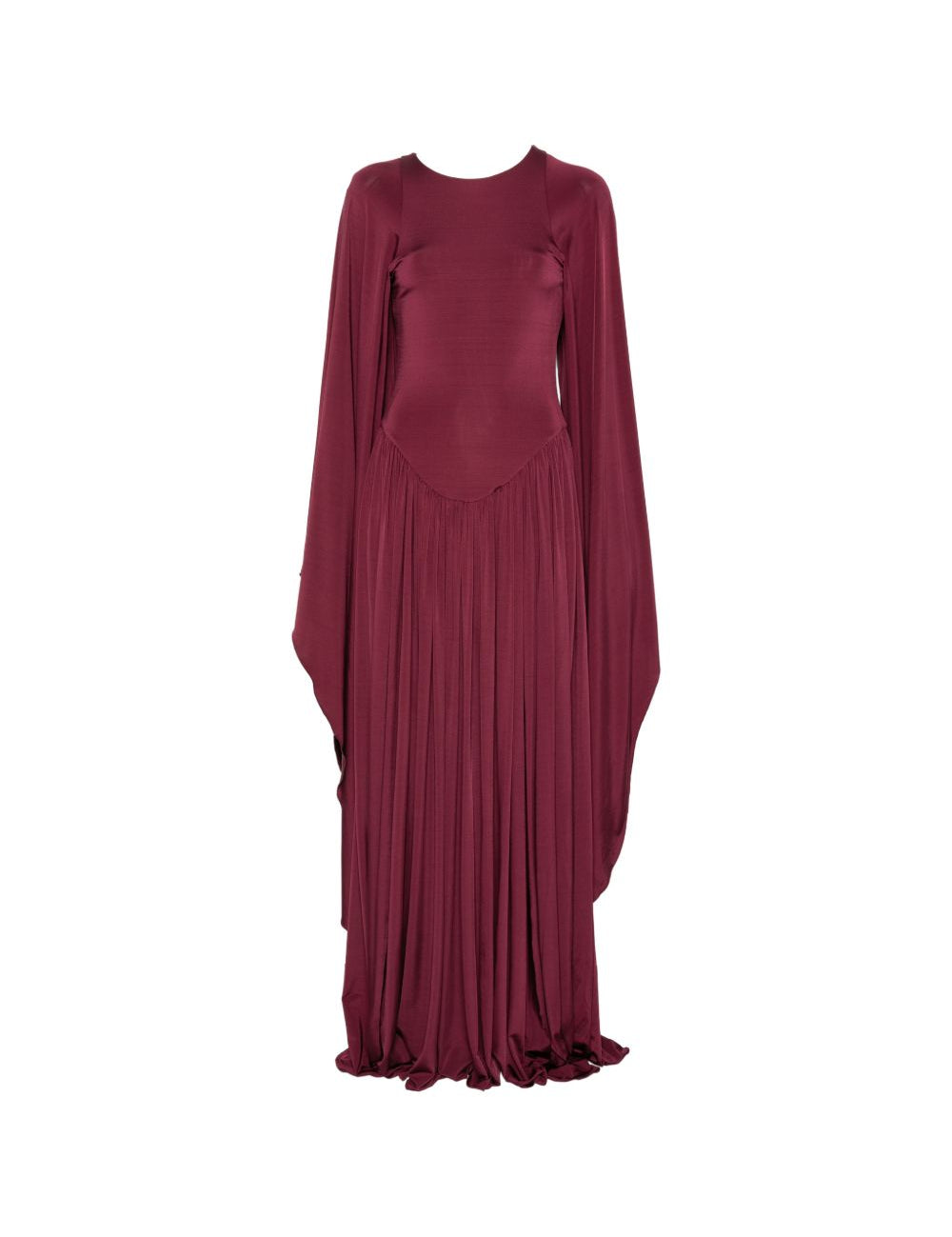 Abito lungo drappeggiato in borgogna Alberta Ferretti - donna 