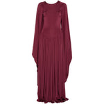 Abito lungo drappeggiato in borgogna Alberta Ferretti - donna 