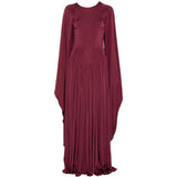 Abito lungo drappeggiato in borgogna Alberta Ferretti - donna 