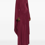 Abito lungo drappeggiato in borgogna Alberta Ferretti - donna 