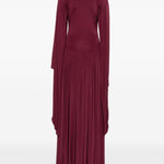Abito lungo drappeggiato in borgogna Alberta Ferretti - donna 