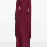 Abito lungo drappeggiato in borgogna Alberta Ferretti - donna 