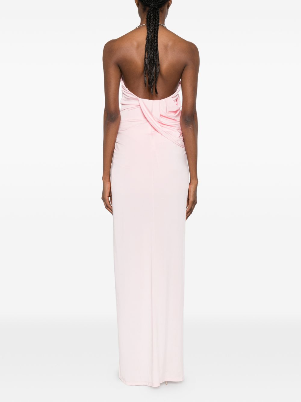 Abito lungo con collo halter in rosa Amen - donna 