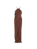 Long dress with halter neck in brown Amen - women