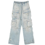 Jeans cargo con coulisse in blu Amiri - uomo 