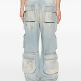 Jeans cargo con coulisse in blu Amiri - uomo 