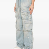 Jeans cargo con coulisse in blu Amiri - uomo 
