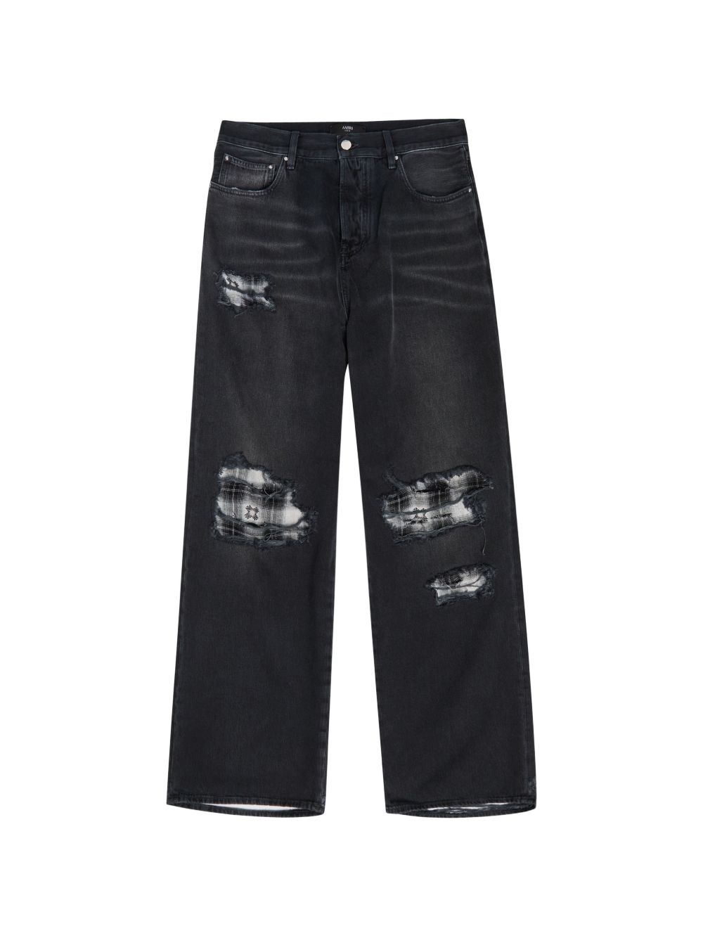 Jeans Funnel Repair con effetto vissuto in nero Amiri - uomo 