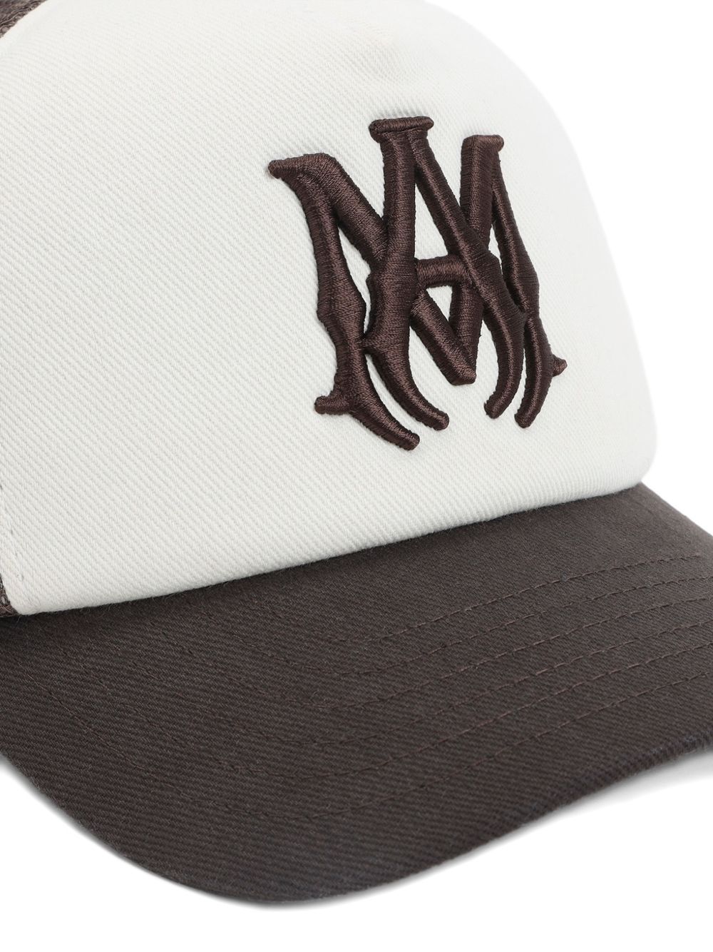 Cappello da baseball con logo in bianco e marrone Amiri - uomo 
