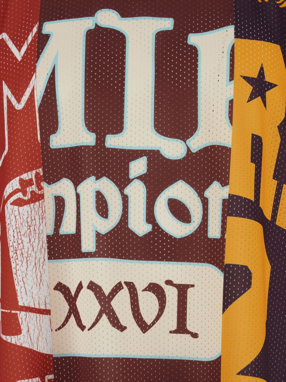 T-shirt con scollo a V in rosso Amiri - uomo 