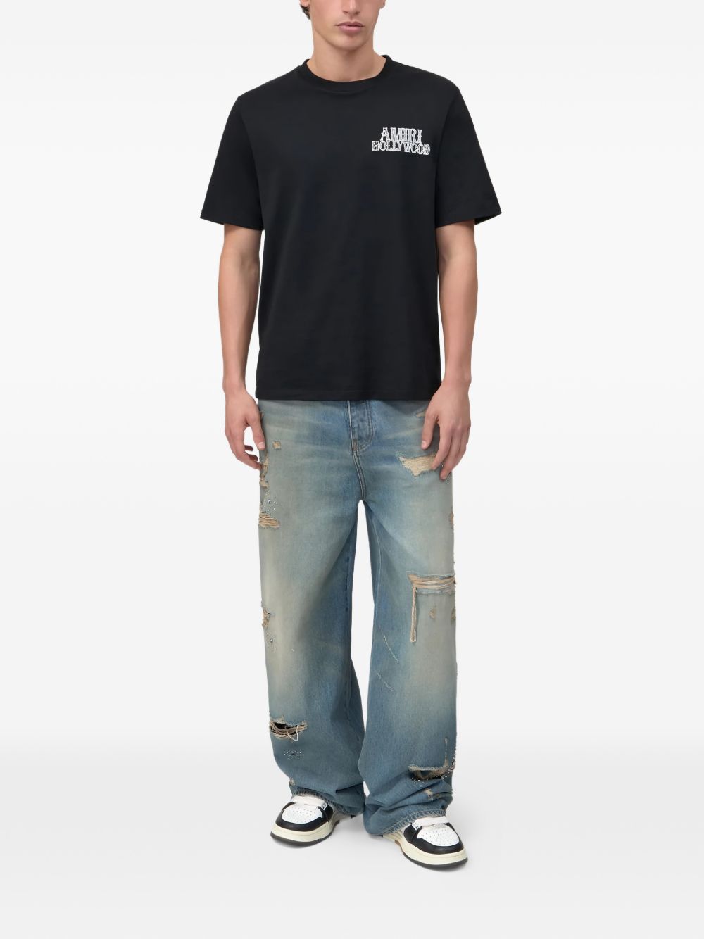 T-shirt oversize hollywood in nero Amiri - uomo 