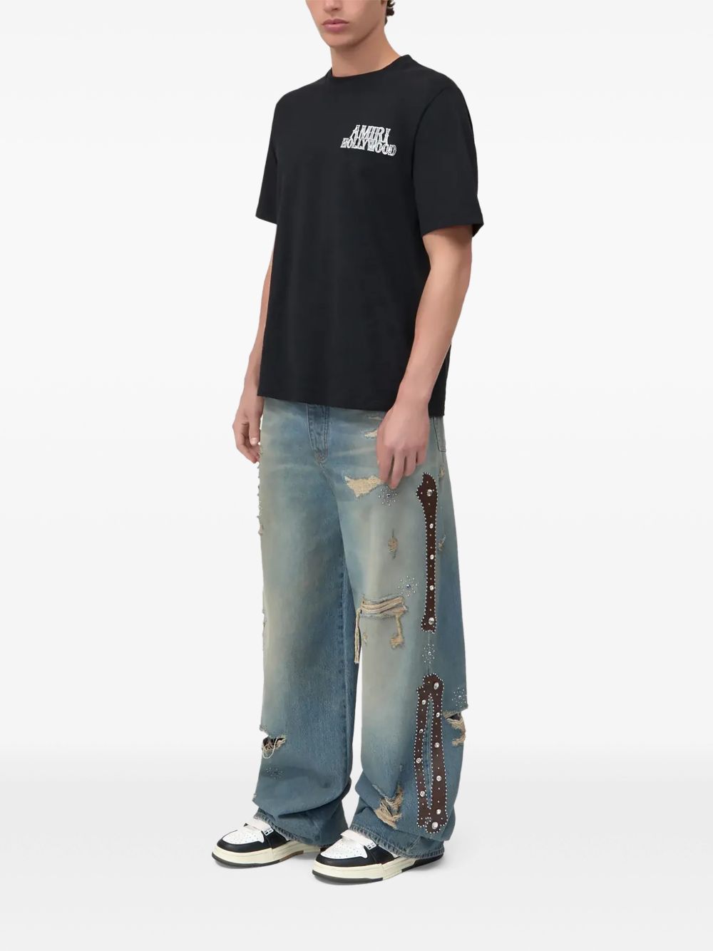 T-shirt oversize hollywood in nero Amiri - uomo 