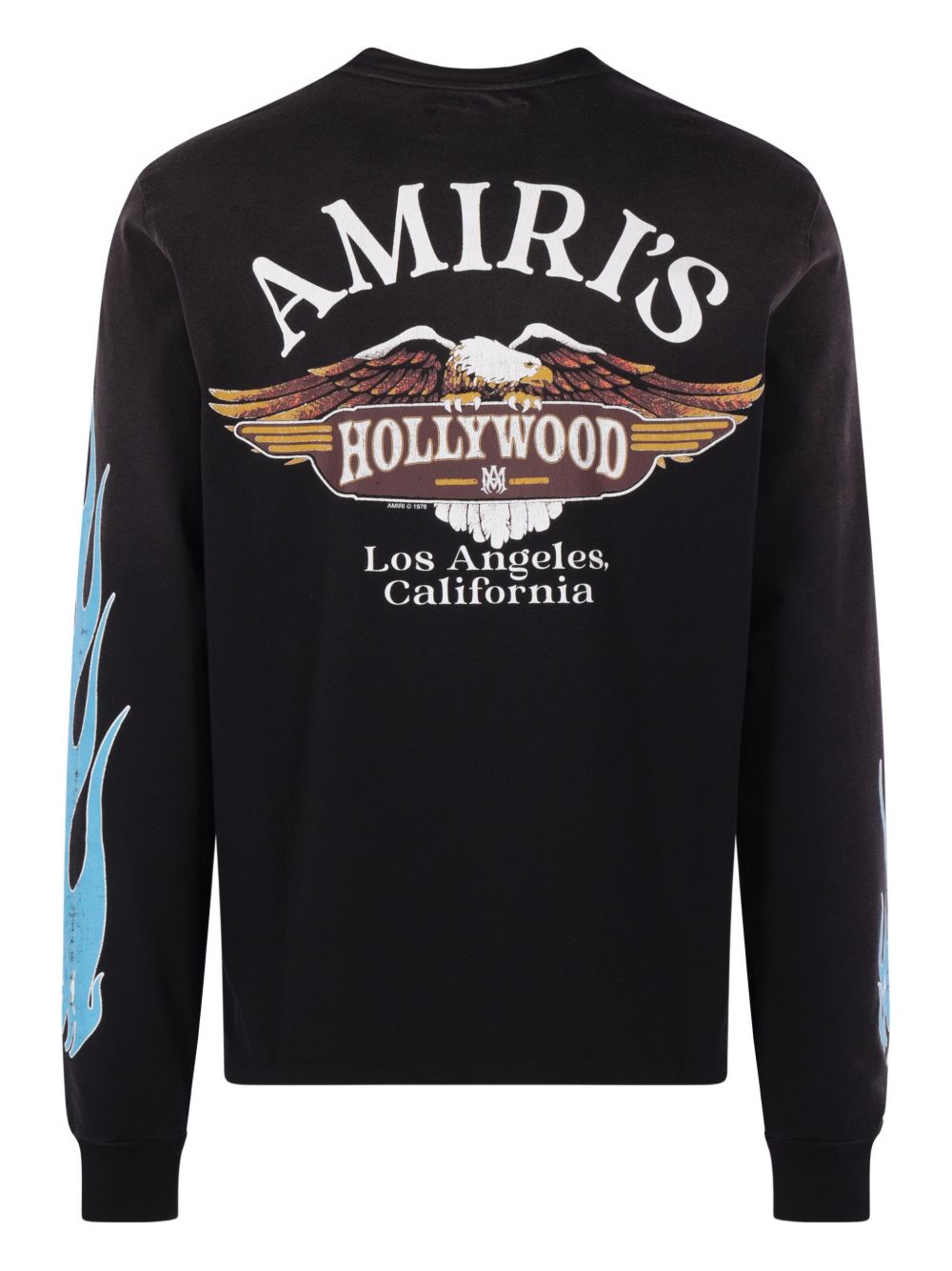 T-shirt a maniche lunghe eagle flames in nero Amiri - uomo 