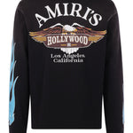 T-shirt a maniche lunghe eagle flames in nero Amiri - uomo 