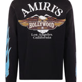 T-shirt a maniche lunghe eagle flames in nero Amiri - uomo 