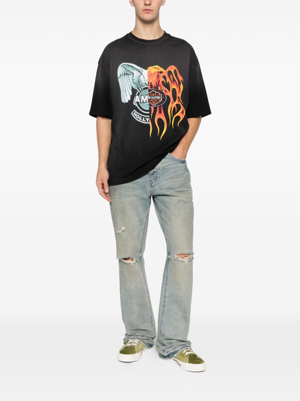 T-shirt con stampa eagle Amiri - uomo 