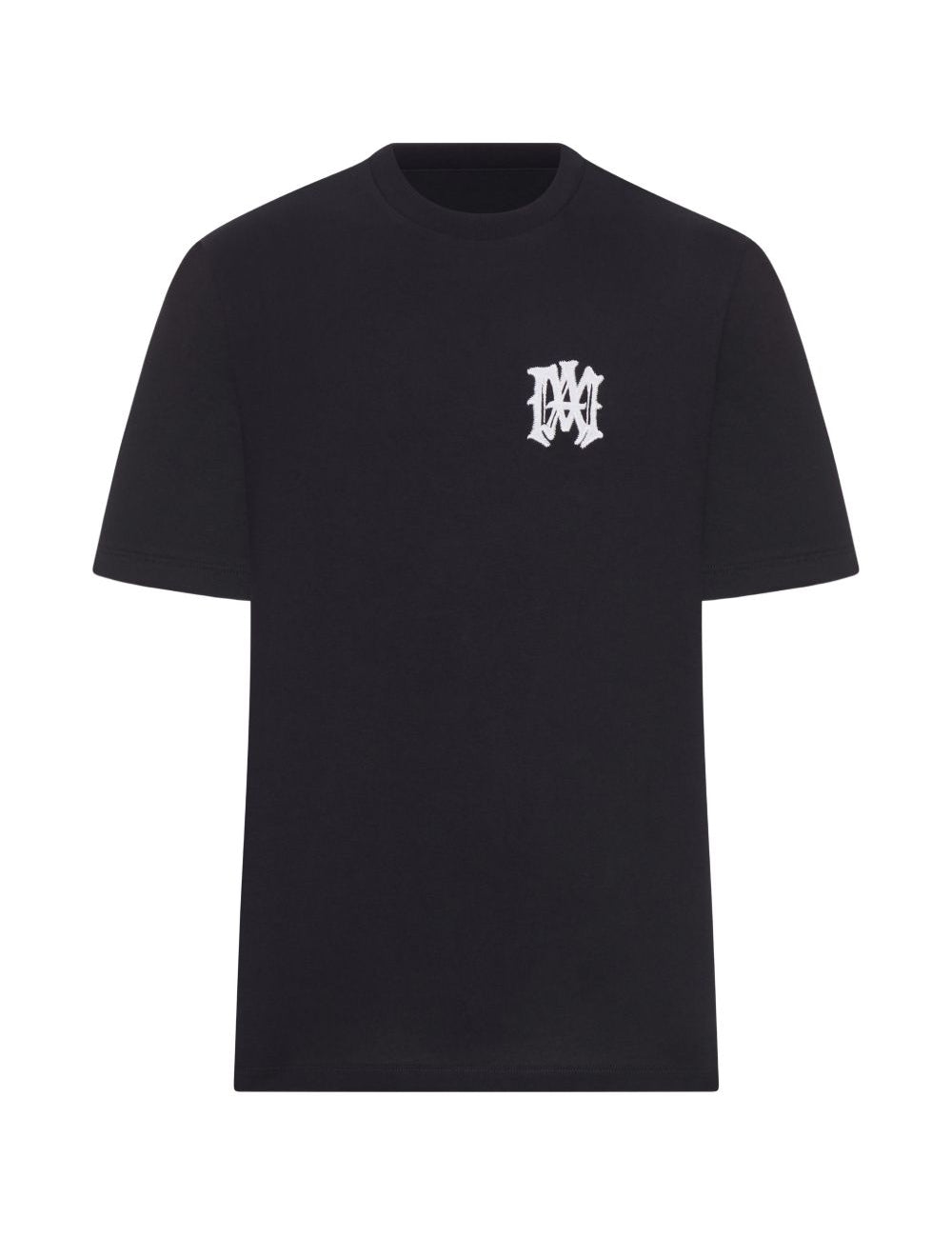T-shirt girocollo con logo ricamato in nero Amiri - uomo 
