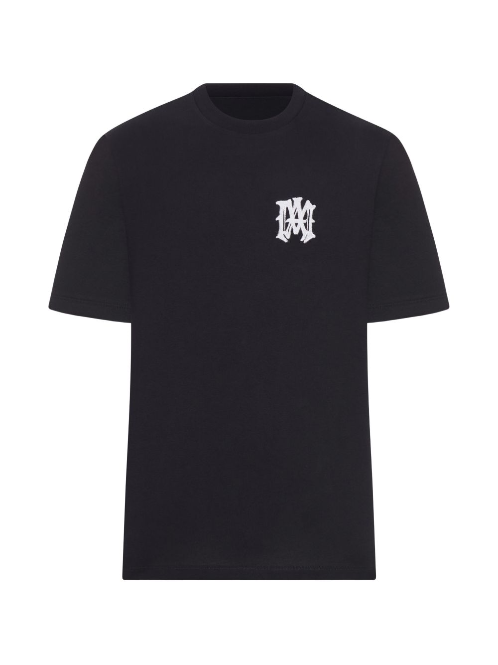 T-shirt girocollo con logo ricamato in nero Amiri - uomo 