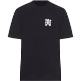 T-shirt girocollo con logo ricamato in nero Amiri - uomo 