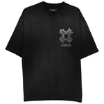 T-shirt a maniche corte quad flames in nero Amiri - uomo 