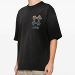 T-shirt a maniche corte quad flames in nero Amiri - uomo 