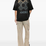 T-shirt a maniche corte quad flames in nero Amiri - uomo 
