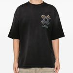 T-shirt a maniche corte quad flames in nero Amiri - uomo 