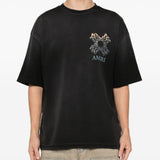 T-shirt a maniche corte quad flames in nero Amiri - uomo 