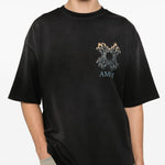 T-shirt a maniche corte quad flames in nero Amiri - uomo 