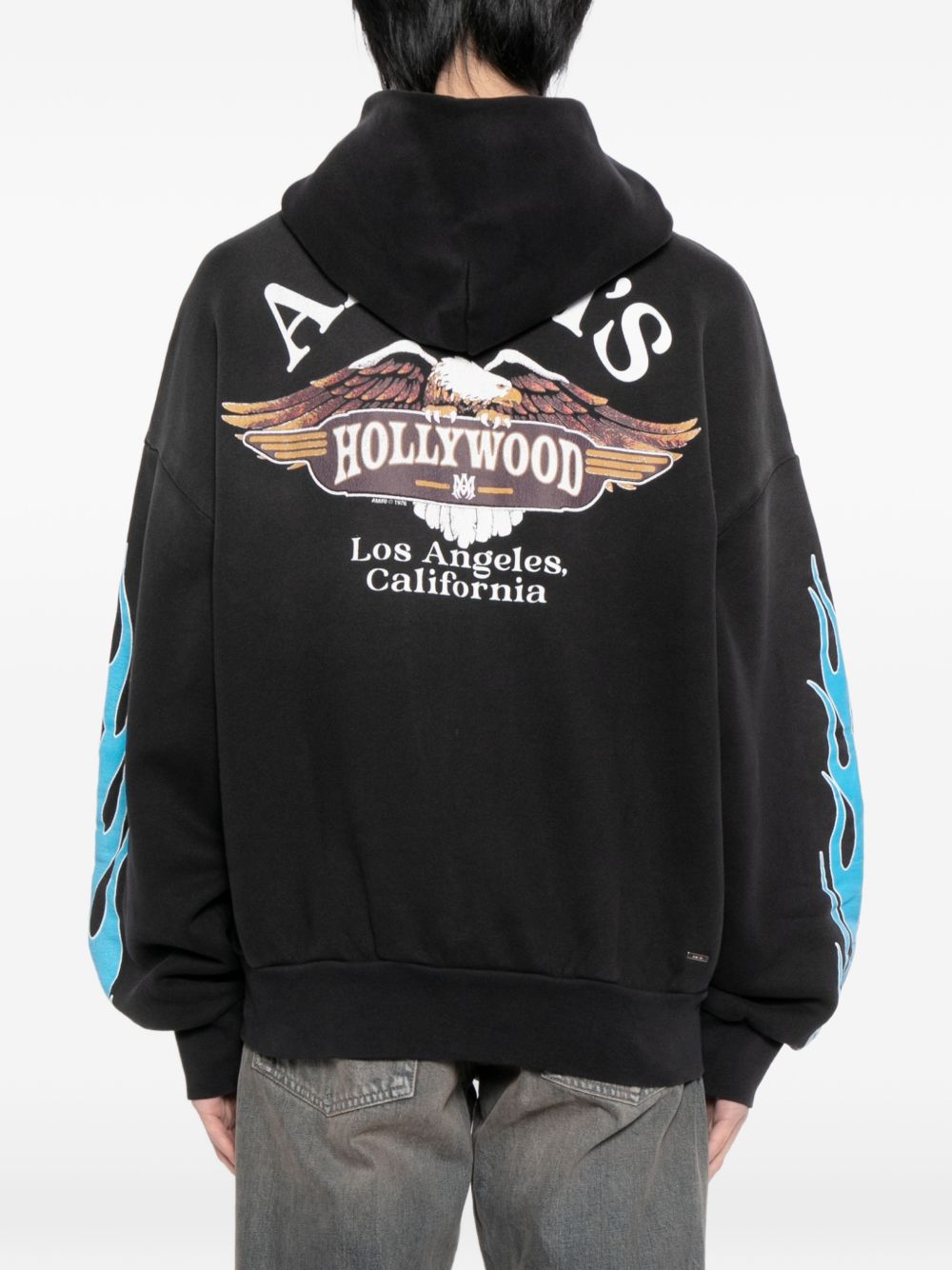 Felpa con zip e stampa grafica in nero Amiri - uomo 