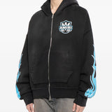 Felpa con zip e stampa grafica in nero Amiri - uomo 