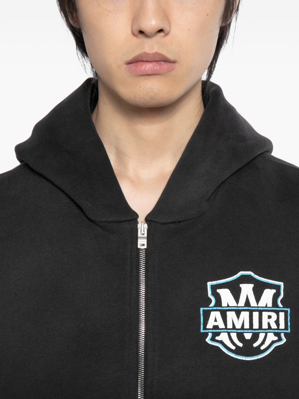 Felpa con zip e stampa grafica in nero Amiri - uomo 