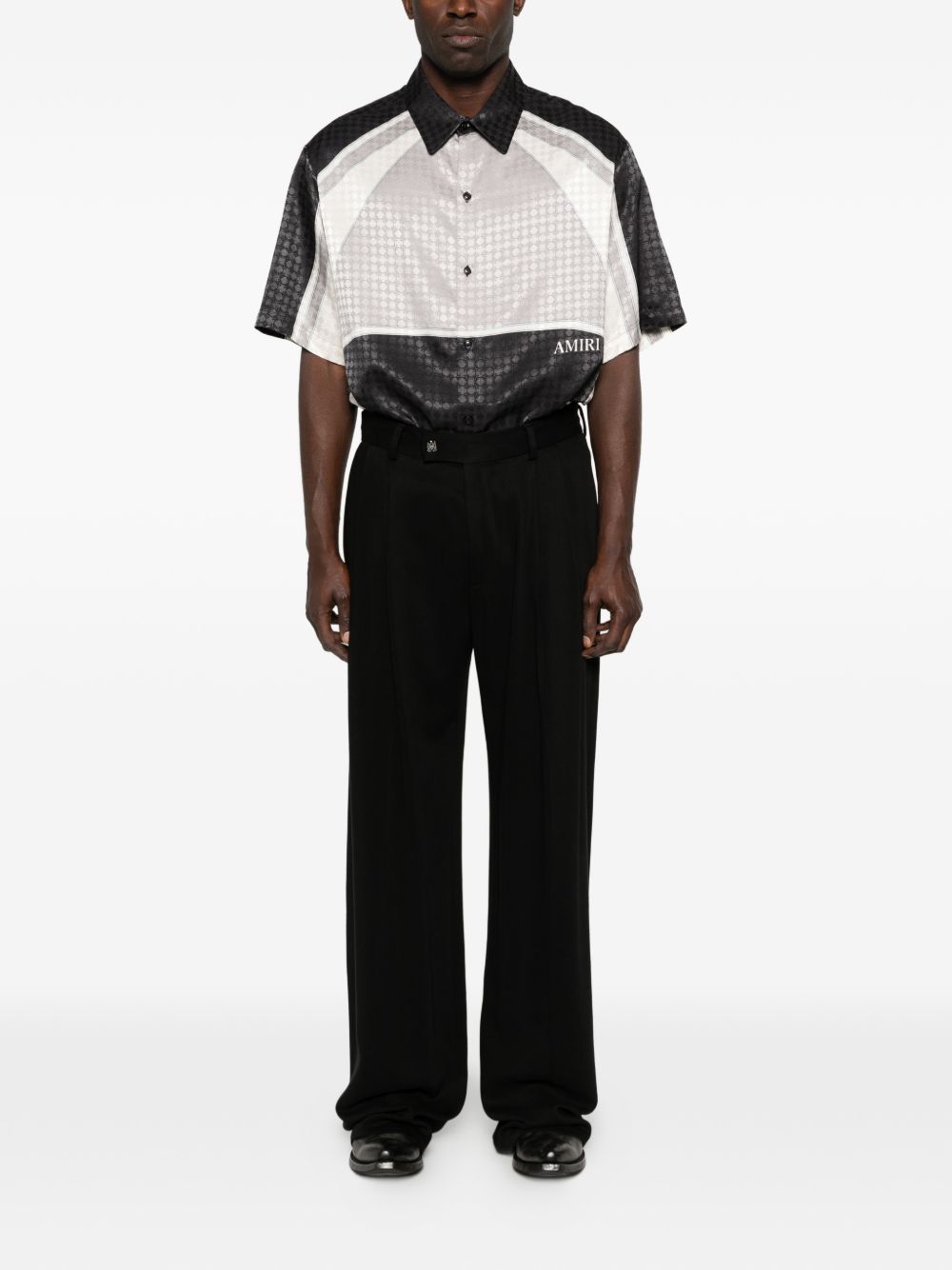 Camicia con inserto geometrico in bianco e nero AMIRI - uomo 