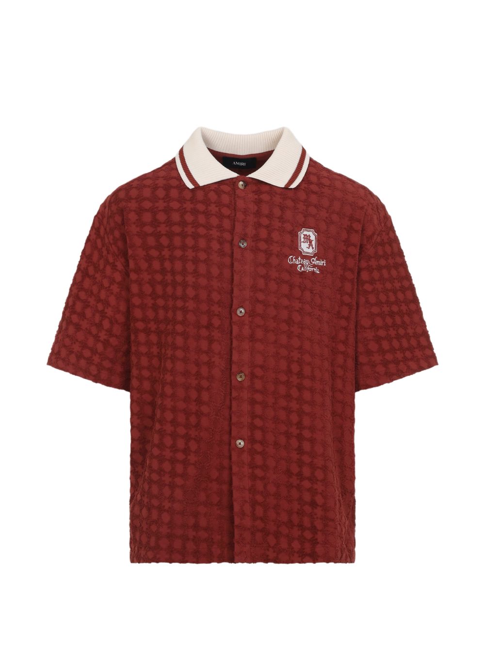 Camicia polo con ricamo in bordeaux AMIRI - uomo 
