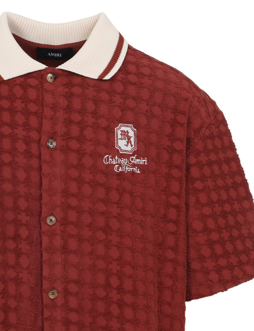 Camicia polo con ricamo in bordeaux AMIRI - uomo 