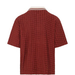 Camicia polo con ricamo in bordeaux AMIRI - uomo 