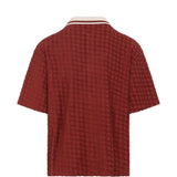 Camicia polo con ricamo in bordeaux AMIRI - uomo 