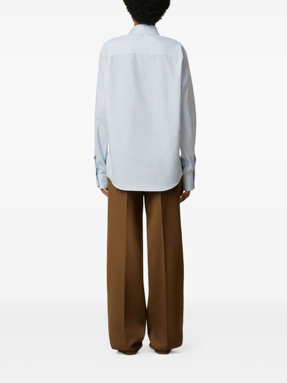 Camicia a righe con logo in azzurro Ami Paris - uomo 