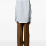 Camicia a righe con logo in azzurro Ami Paris - uomo 