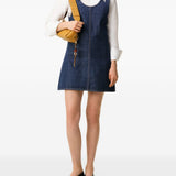 Abito corto in denim blu 